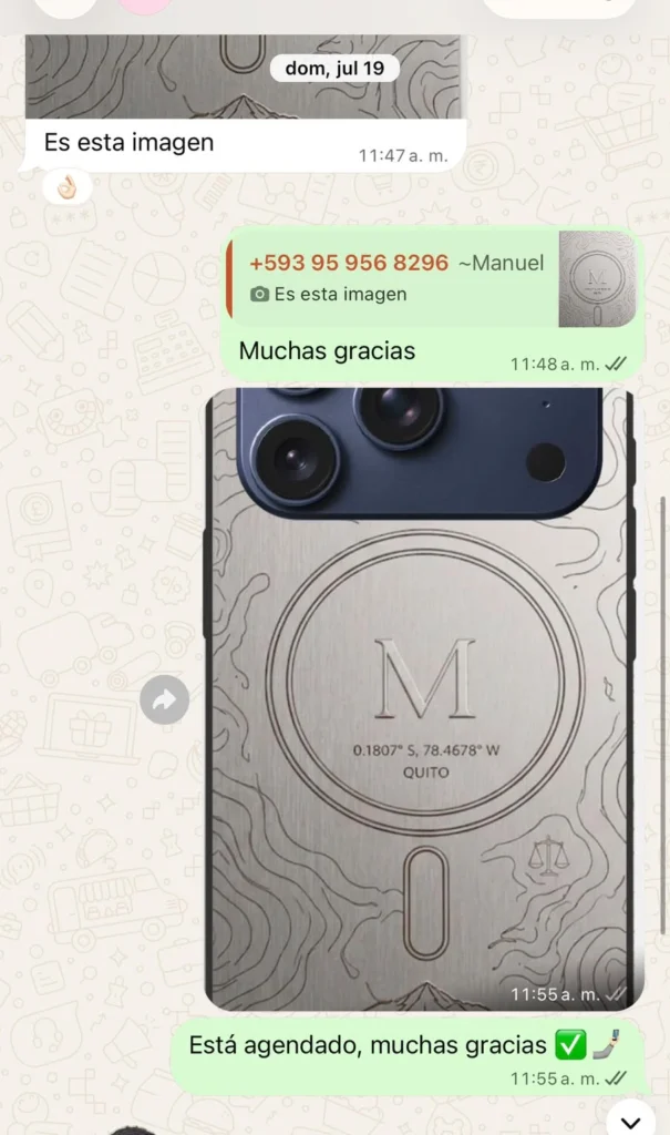 Mensaje de un cliente satisfecho con su estuche personalizado para Xiaomi de CaseLab